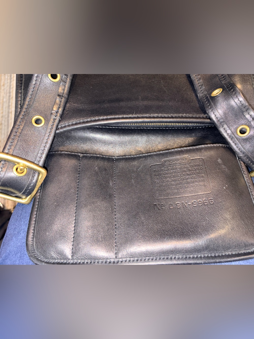 1999 Vintage Coach Black Leather Legacy Zip Crossbody Bag 9966 - Picture 12 of 15